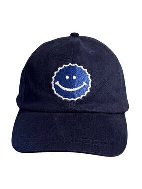 Labatt Blue Hat 90s Navy Strapback Smiley Face Beer Bottle Promo Kalson Vtg Dad